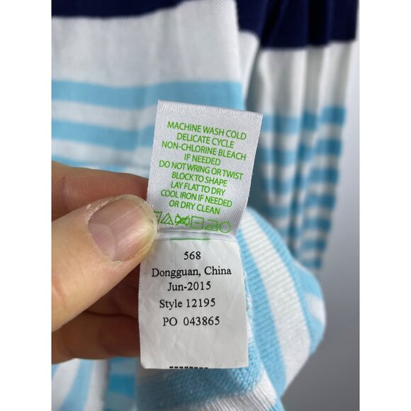 Lilly Pulitzer Women's Medium Cotton Breton Stripe Knit Beachy Nautical Sweater - Picture 12 of 13